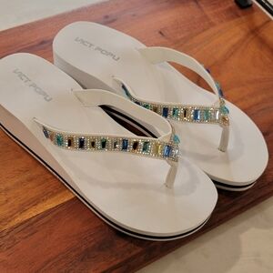 VICT POPU Gem Sparkle Sandals